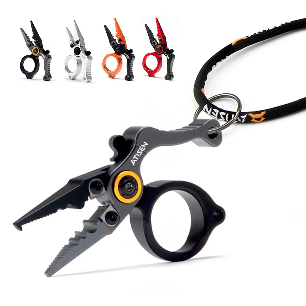 Fishing Equipment Warehouse - คีมตกปลาขนาดเล็ก อุปกรณ์ตกปลาสำหรับกิจกรรมกลางแจ้ง ตัวเครื่องทำจากอลูมิเนียมอัลลอยด์ ใบมีดทำจากทังสเตนสตีล ใช้สำหรับถอดเบ็ดและตัดสาย