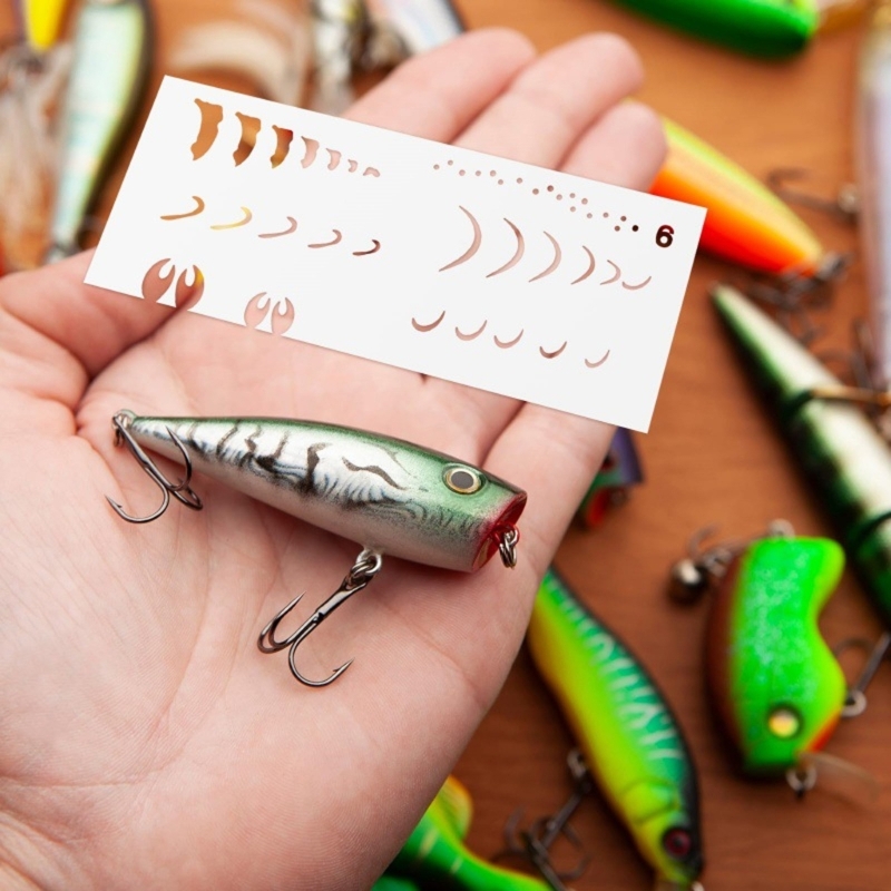 6 ชิ้นตกปลาล่อแม่แบบภาพวาดสำหร - Fishing Equipment Gear บทวิจารณ์และราคา