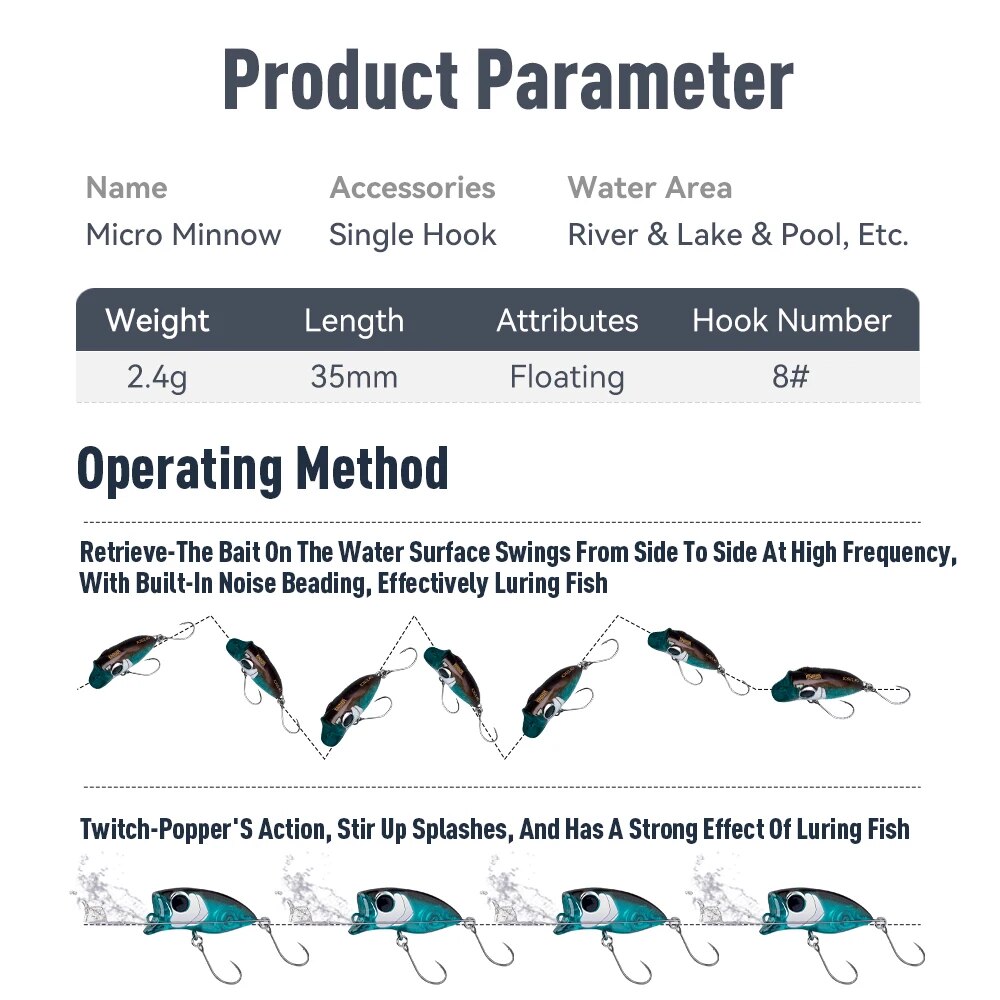 Kingdom Micro Floating Minnow  - Quality Fishing Equipment บทวิจารณ์และราคา